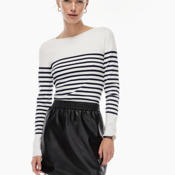 Aritzia Babaton LEAGUE SWEATER Linda Stripe - Picture 2 of 5